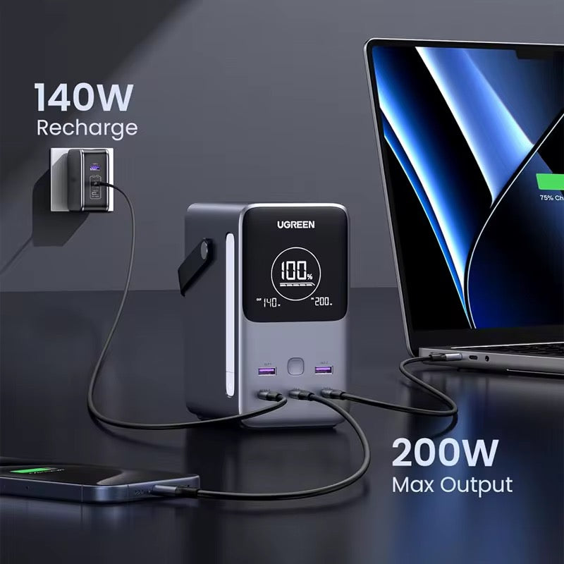 Powerbank 300W 48000mAh ? Snabbladdare med LED Display & 6-i-1 USB/Type-C för Mobil, Laptop & Resa