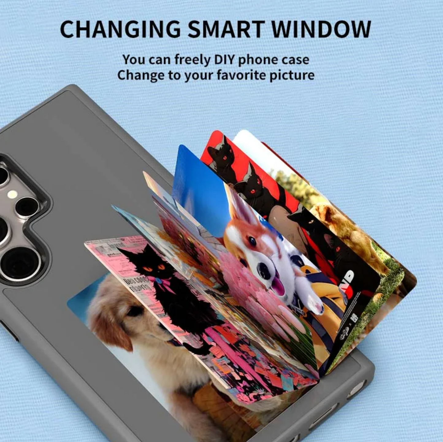 Smart AI Ink Skärm Skal för Samsung S24/S23 – Anpassningsbar Display med NFC