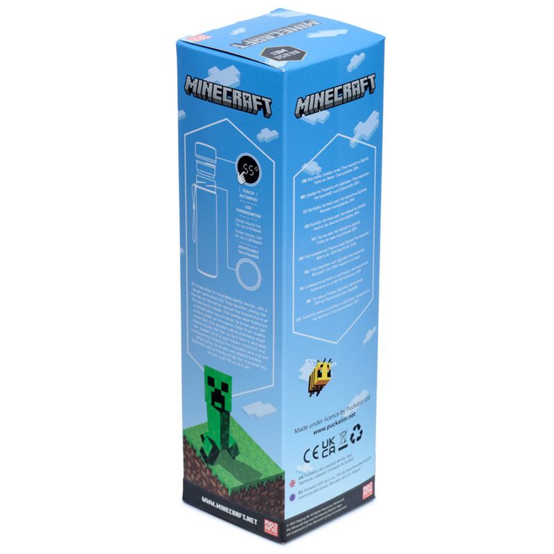 Minecraft Creeper Värmeisolerad Flaska med Digital Termometer