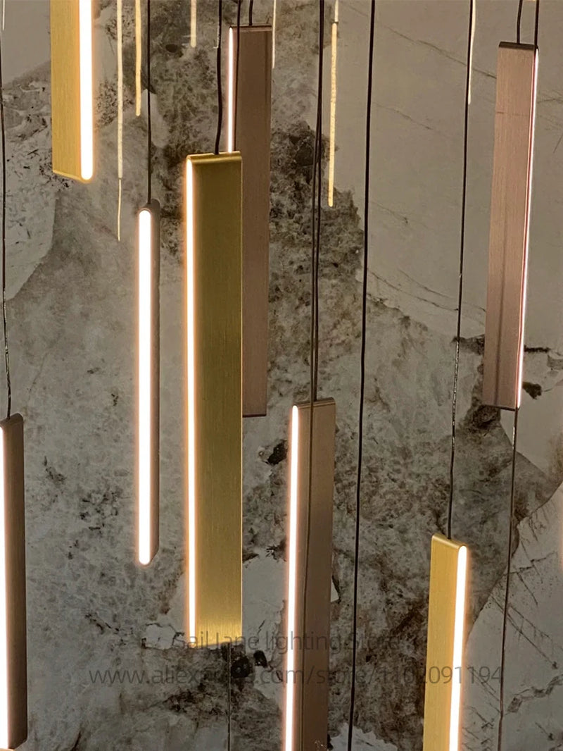LED Nordic Chandelier Indoor Lighting Living Room Decorative Pendant Lighting Villa Duplex Building Light Staircase Chandelier
