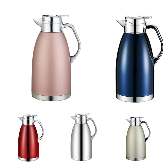 Stainless Steel Thermos – 2.3L Vakuumisolerad Vattenflaska med Lock