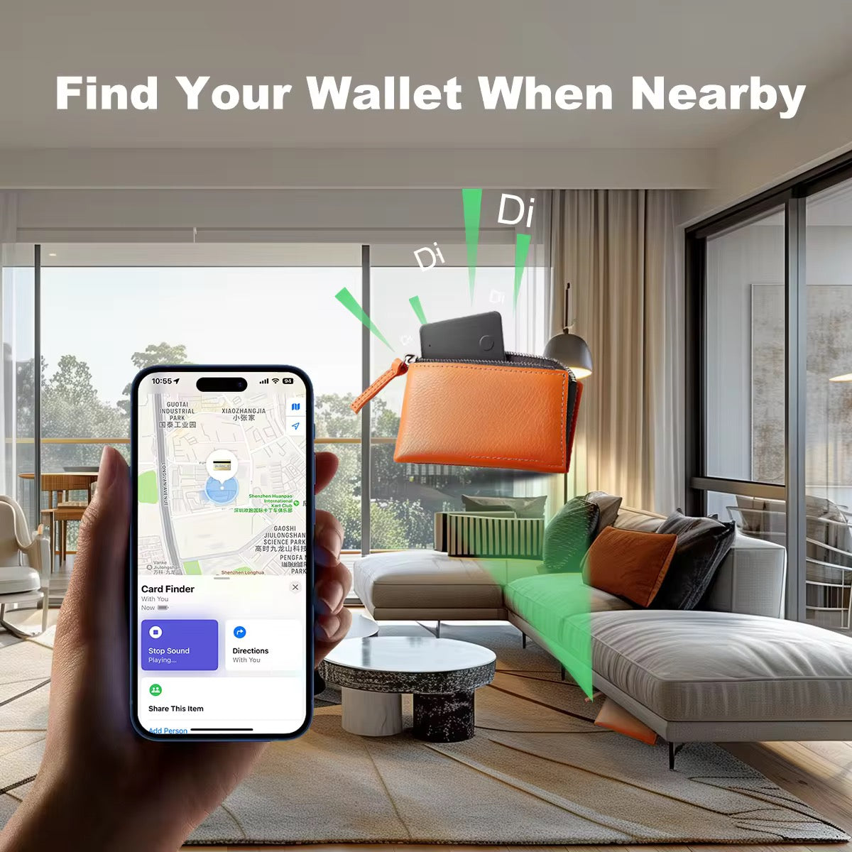 Trackmate V3 - GPS Tracker – Slim kortspårare för plånbok & väska | Apple Find My