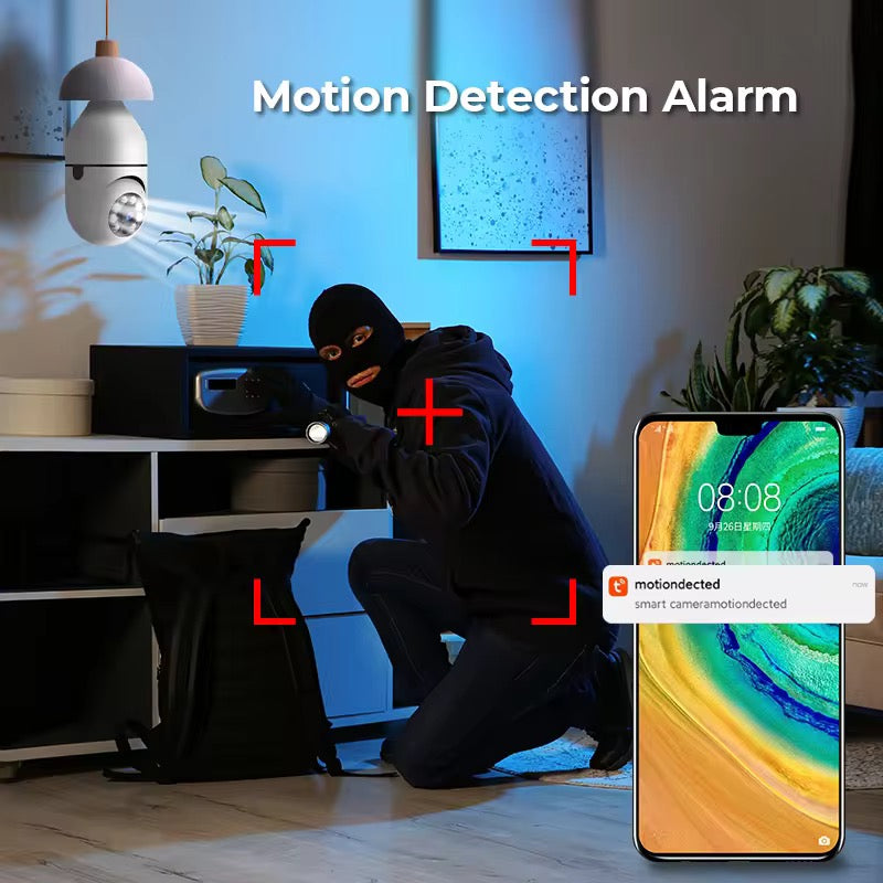 Säkerhetskamera glödlampa Rörelsedetektering WiFi IP-kamera