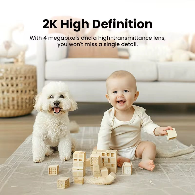 Babyvakt kamera WiFi – 4MP Smart Babymonitor med nattkamera, tvåvägs ljud & rörelsedetektering