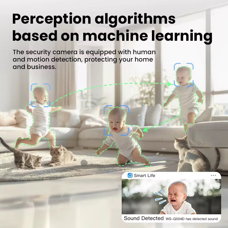 Babyvakt kamera WiFi – 4MP Smart Babymonitor med nattkamera, tvåvägs ljud & rörelsedetektering