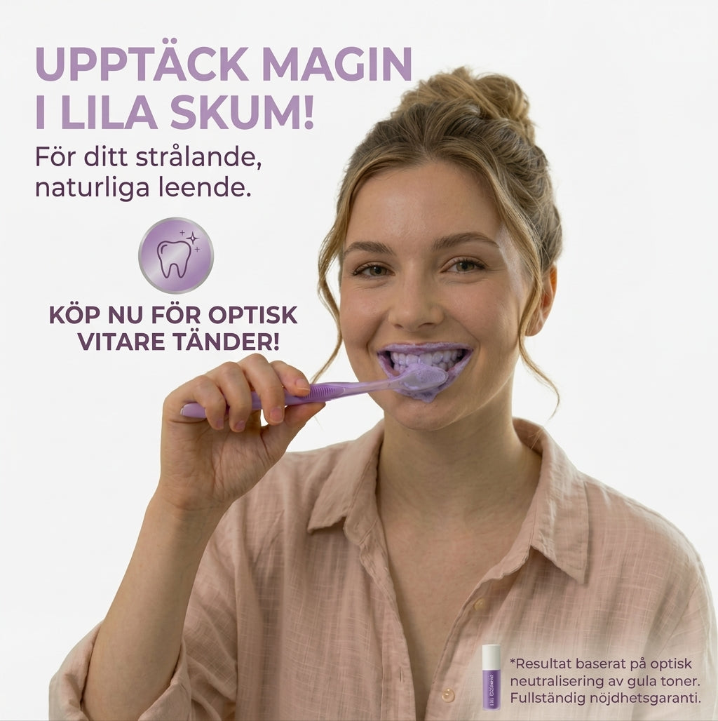 Lila Tandkräm för Vitare Tänder – Neutraliserar Gula Toner