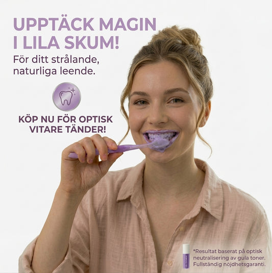 Lila Tandkräm för Vitare Tänder – Neutraliserar Gula Toner