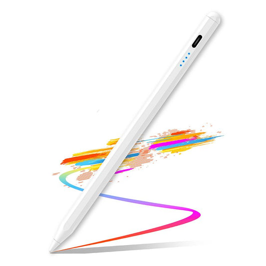 Styluspenna för iPad med Palm Rejection, Lutningskänslighet & Batteridisplay – Vit